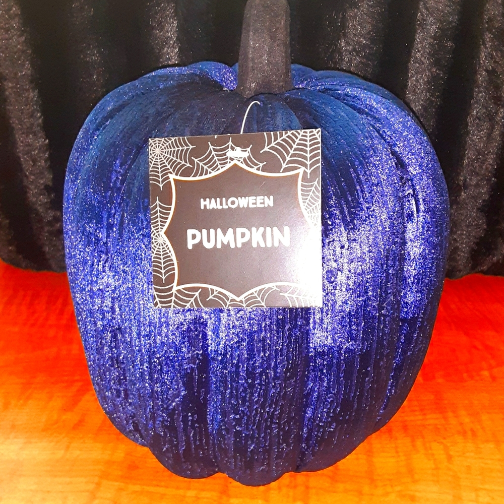 Velveteen Fabric Covered Halloween Pumpkin